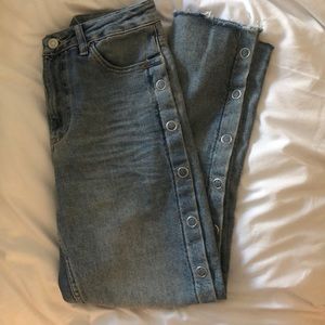 Topshop side snap jeans